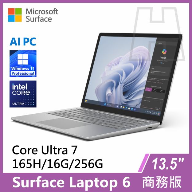 圖片 Surface Laptop 6 13.5" U7-165H/16G/256G/W11P 商務版